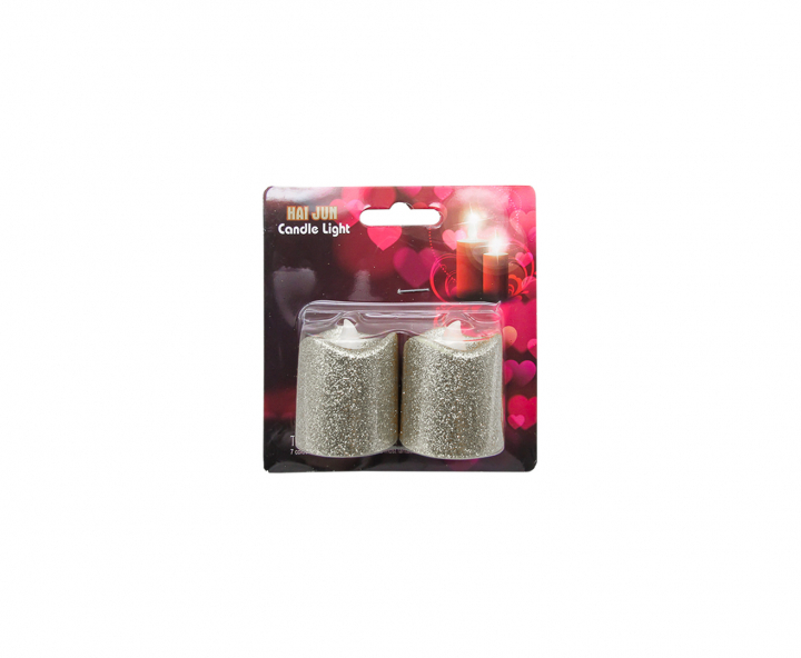 VELA ARTIFICIAL LUZ CALIDA 2P (3.5X4.5CM) PLATEADO