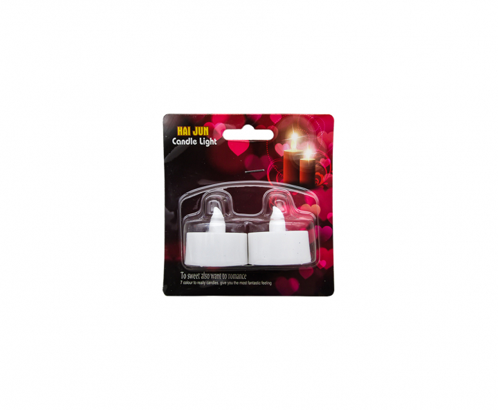 VELA ARTIFICIAL LUZ CALIDA 2P (3.5X3.5CM) BLANCO