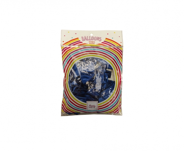 GLOBOS LATEX METALIZADO 25P AZUL