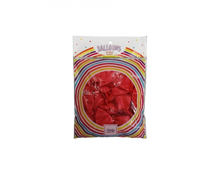GLOBOS LATEX METALIZADO 25P ROJO