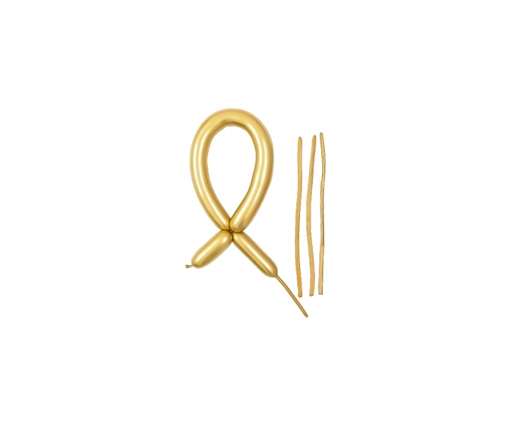 GLOBOS LATEX METALIZADO CANUDO 12P DORADO