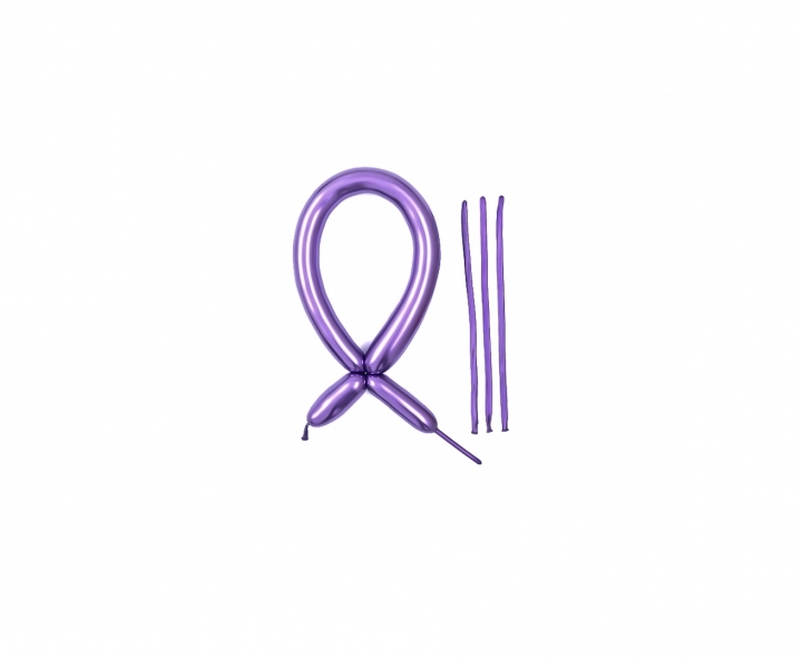 GLOBOS LATEX METALIZADO CANUDO 12P PURPURA