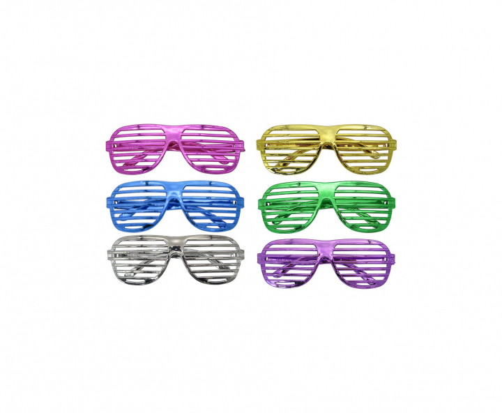 LENTE PLASTICO CUADRADO RAYA 12P COLORES