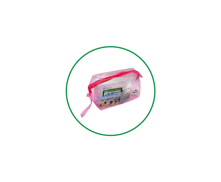 PORTA COSMETICO PLASTICO (19X11X6.5) TRANSP./ROSADO
