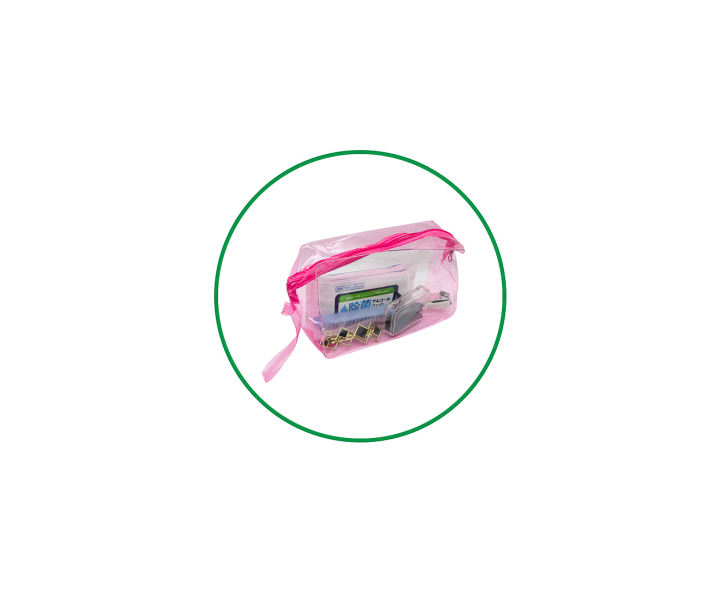PORTA COSMETICO PLASTICO (19X11X6.5) TRANSP./ROSADO
