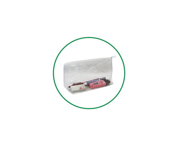 CARTUCHERA PLASTICO (23X12X6) TRANSP.