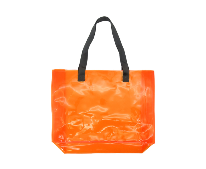 BOLSO PLASTICO (30X40X10) TRANSP./NARANJA