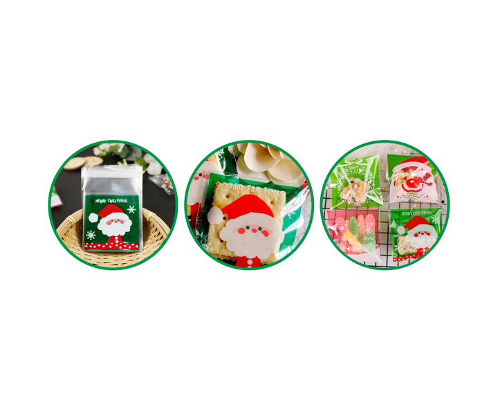 BOLSITA NAVIDEÑA PAPA NOEL 50P (10X10X3) VERDE