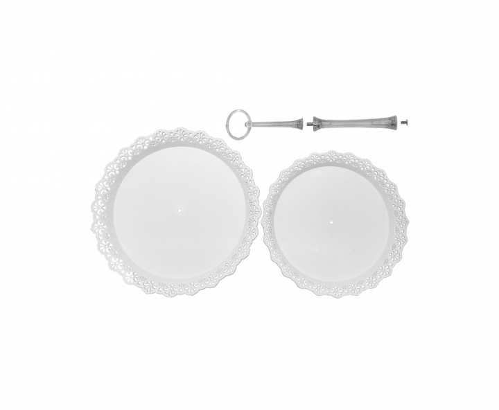 BANDEJA CIRCULAR 2 PISOS (30X26) BLANCO