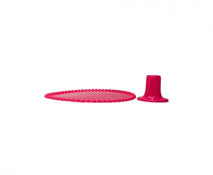 BANDEJA PLASTICA C/ BASE (25X8CM) FUCSIA