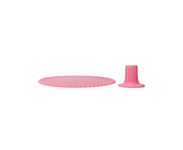 BANDEJA PLASTICA C/ BASE (25X8CM) ROSADO