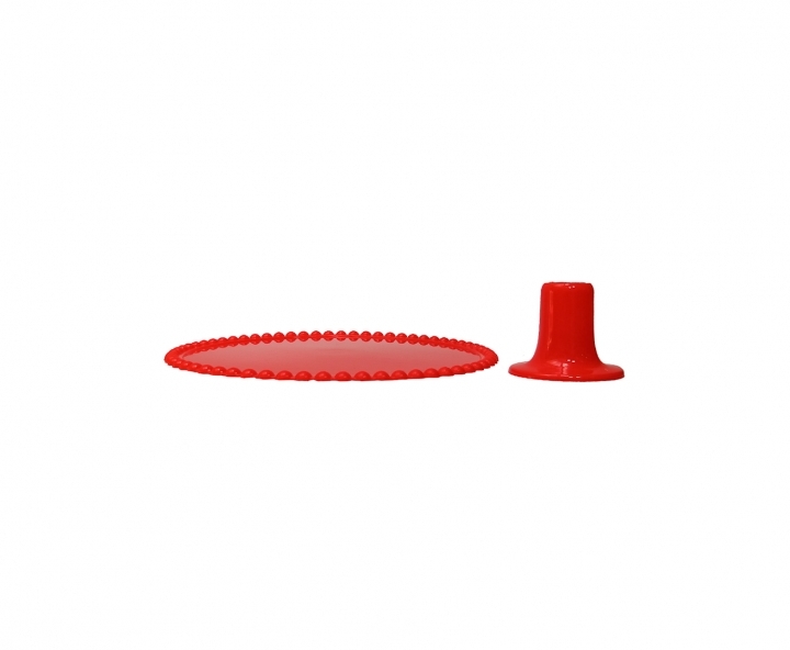 BANDEJA PLASTICA C/ BASE (25X8CM) ROJO