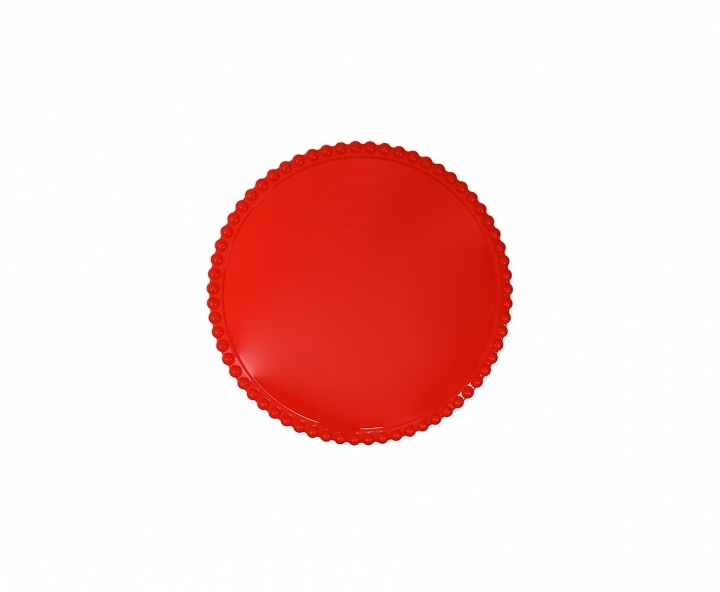 BANDEJA PLASTICA C/ BASE (25X8CM) ROJO