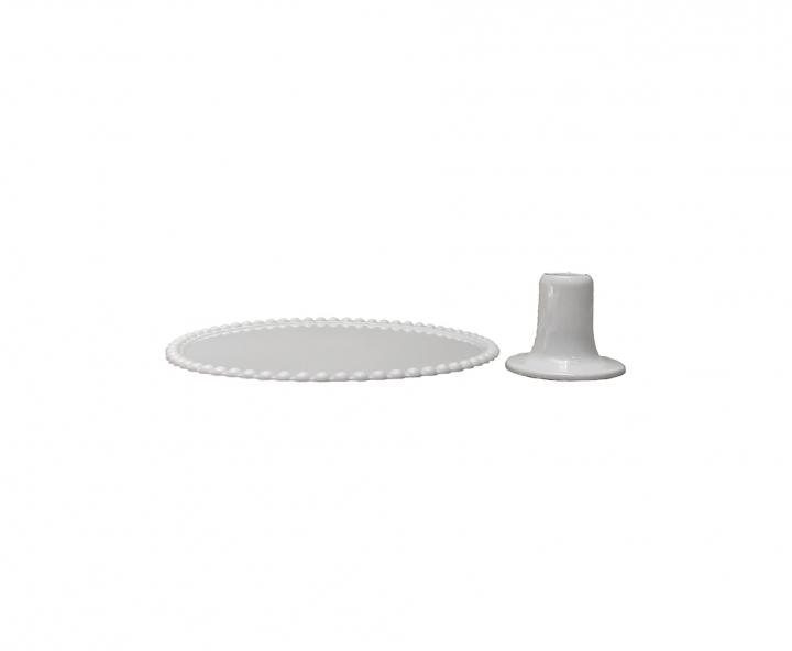 BANDEJA PLASTICA C/ BASE (25X8CM) BLANCO