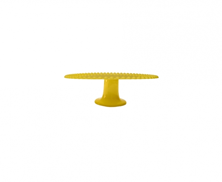 BANDEJA PLASTICA C/ BASE (25X8CM) AMARILLO
