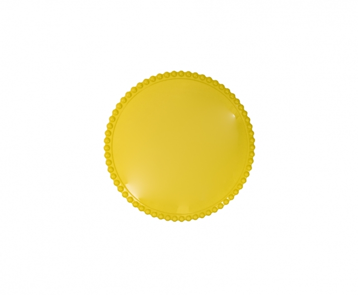 BANDEJA PLASTICA C/ BASE (25X8CM) AMARILLO
