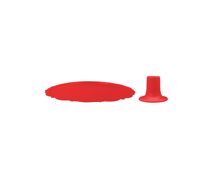 BANDEJA PLASTICA C/ BASE (30X8CM) ROJO