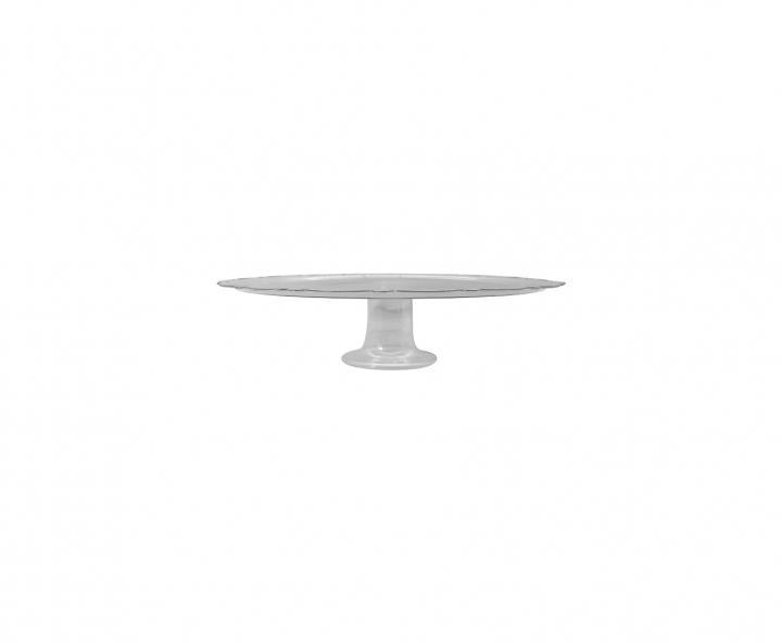 BANDEJA PLASTICA C/ BASE (30X8CM) TRANSP.