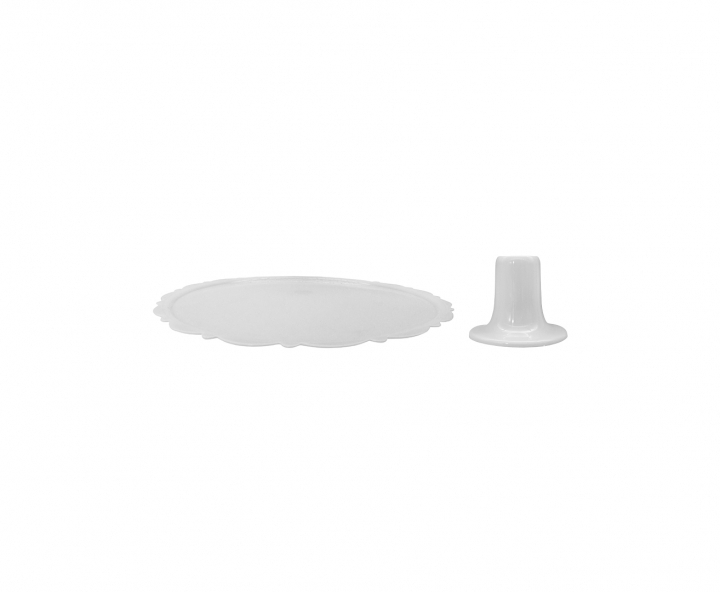 BANDEJA PLASTICA C/ BASE (30X8CM) BLANCO
