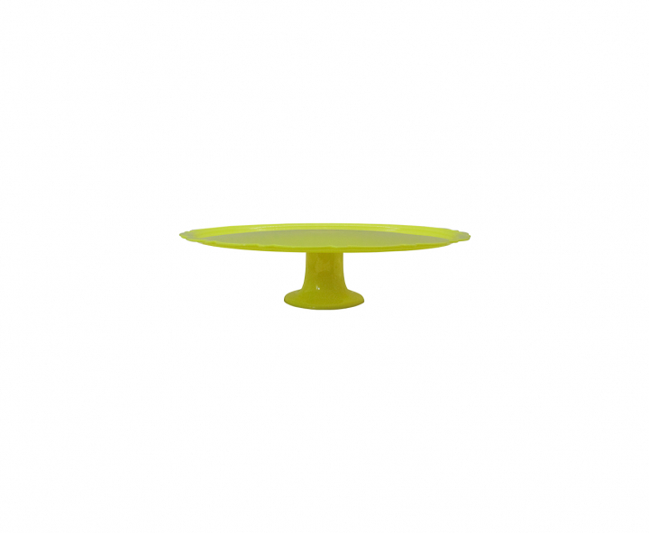 BANDEJA PLASTICA C/ BASE (30X8CM) AMARILLO