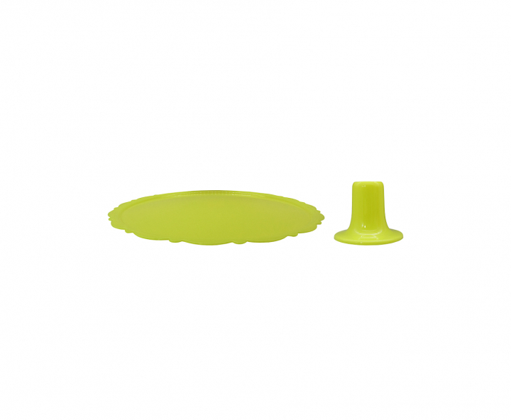 BANDEJA PLASTICA C/ BASE (30X8CM) AMARILLO