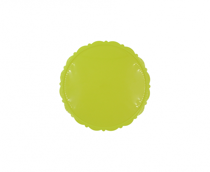 BANDEJA PLASTICA C/ BASE (30X8CM) AMARILLO