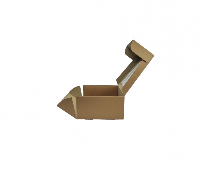 CAJA PAPEL CUADRADO C/ VISOR 5P (25X25X13) NATURAL
