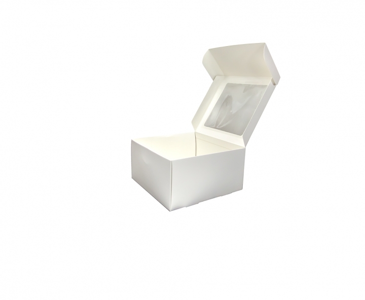 CAJA PAPEL CUADRADO C/ VISOR 5P (25X25X13) BLANCO