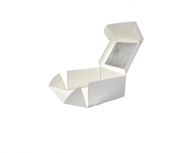 CAJA PAPEL CUADRADO C/ VISOR 5P (25X25X13) BLANCO