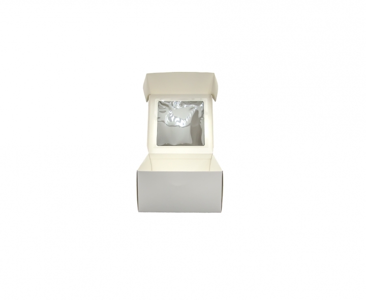CAJA PAPEL CUADRADO C/ VISOR 5P (25X25X13) BLANCO
