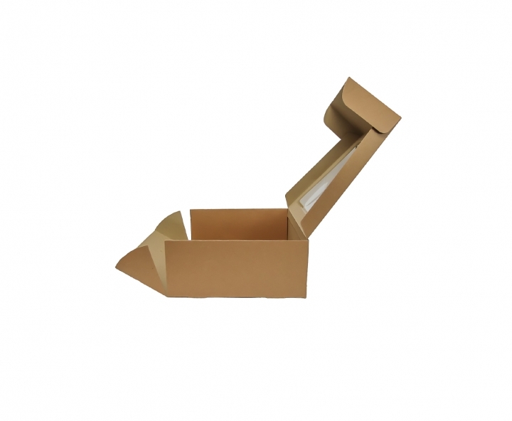 CAJA PAPEL CUADRADO C/ VISOR 5P (30X30X13) NATURAL