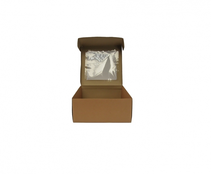 CAJA PAPEL CUADRADO C/ VISOR 5P (30X30X13) NATURAL