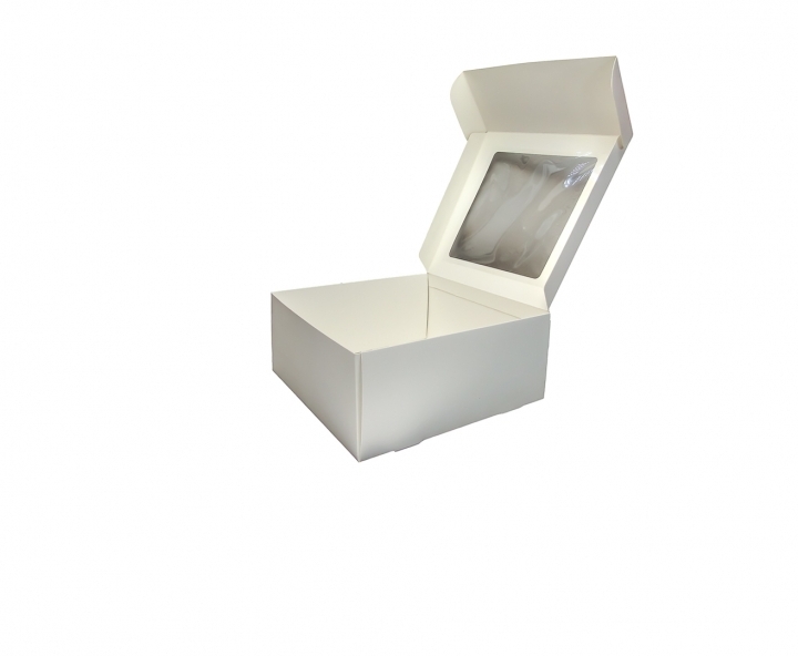 CAJA PAPEL CUADRADO C/ VISOR 5P (30X30X13) BLANCO