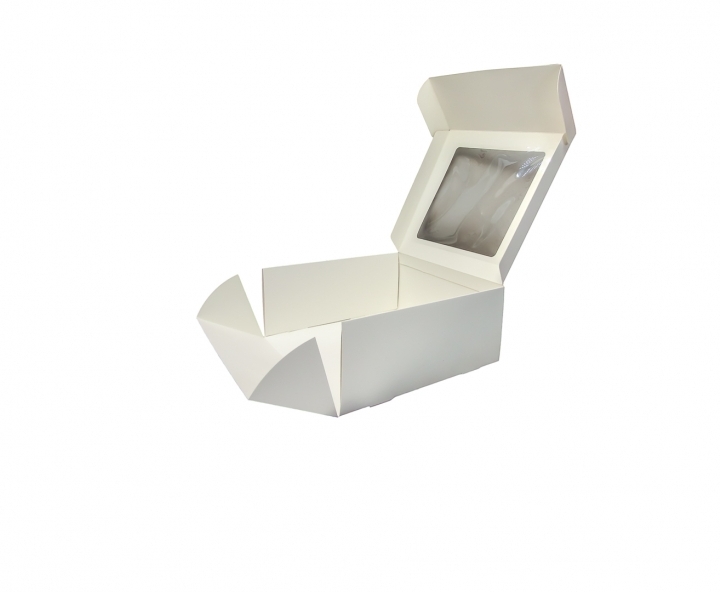 CAJA PAPEL CUADRADO C/ VISOR 5P (30X30X13) BLANCO
