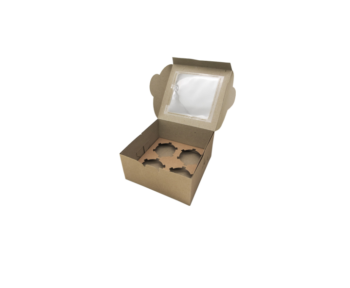 CAJA PAPEL CUADRADO C/ VISOR 5P (16X16X8) NATURAL