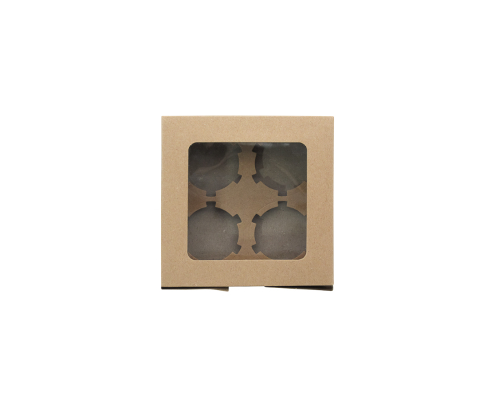 CAJA PAPEL CUADRADO C/ VISOR 5P (16X16X8) NATURAL