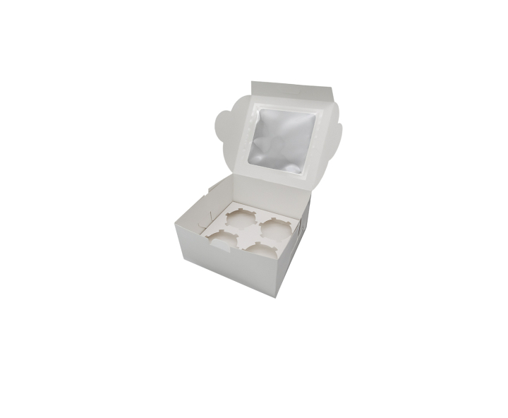CAJA PAPEL CUADRADO C/ VISOR 5P (16X16X8) BLANCO