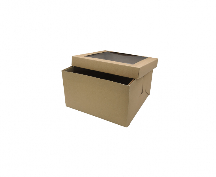 CAJA PAPEL CUADRADO C/ VISOR 5P (25X25X15) NATURAL