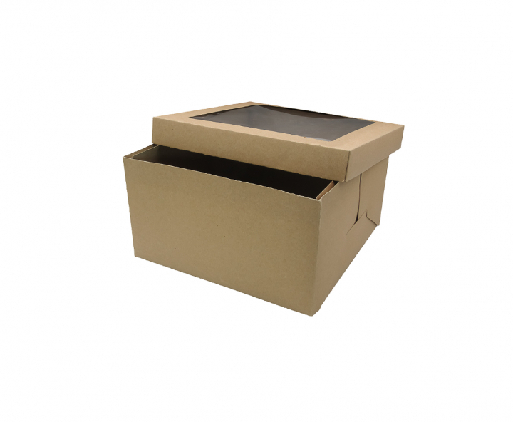CAJA PAPEL CUADRADO C/ VISOR 5P (30X30X15) NATURAL