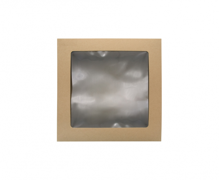 CAJA PAPEL CUADRADO C/ VISOR 5P (30X30X15) NATURAL