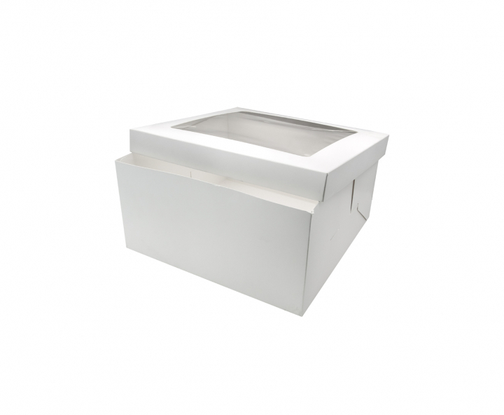 CAJA PAPEL CUADRADO C/ VISOR 5P (30X30X15) BLANCO