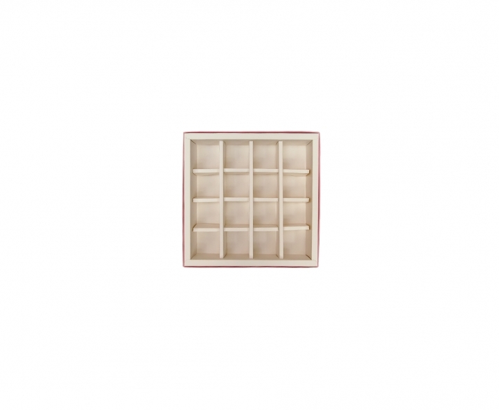 CAJA PAPEL CUADRADO C/ VISOR 5P (16X16X4) BLANCO/ROSADO