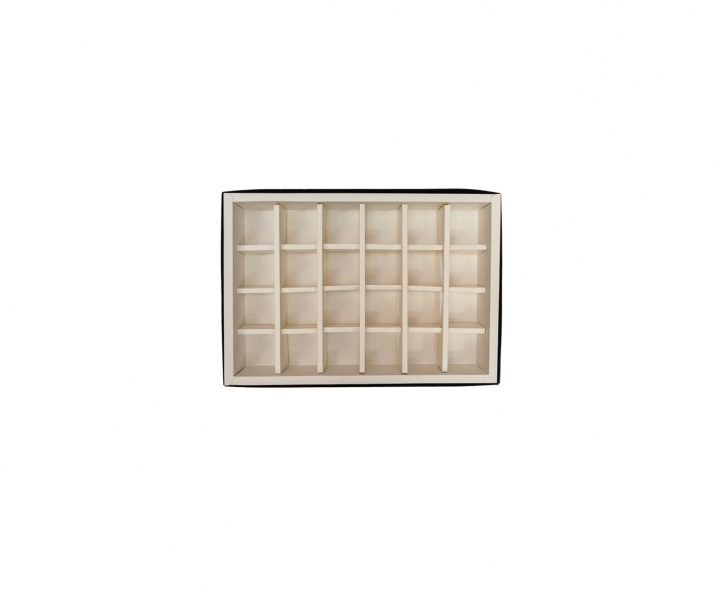 CAJA PAPEL RECTANGULO C/ VISOR 5P (16X24X4) BLANCO/NEGRO