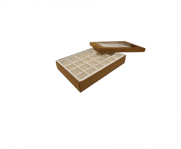 CAJA PAPEL RECTANGULO C/ VISOR 5P (16X24X4) BLANCO/NATURAL