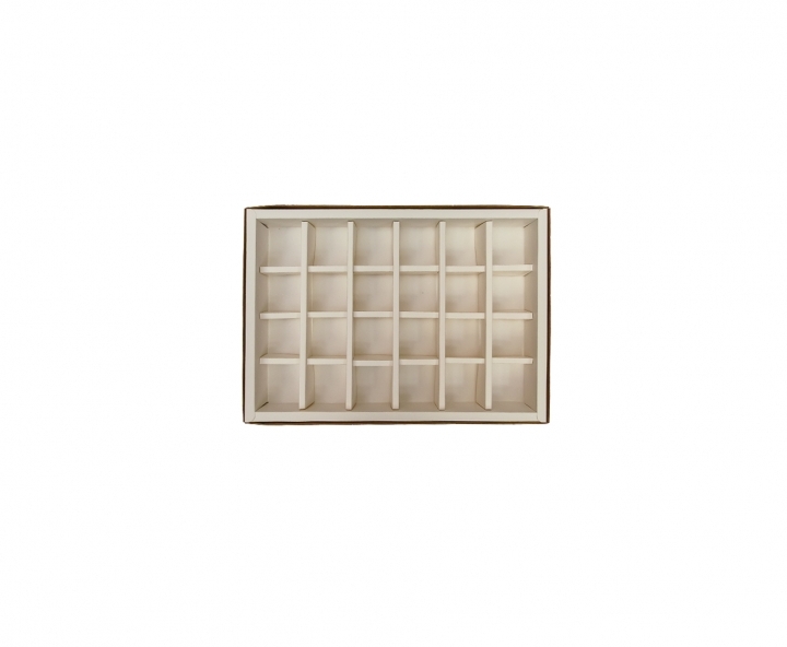 CAJA PAPEL RECTANGULO C/ VISOR 5P (16X24X4) BLANCO/NATURAL
