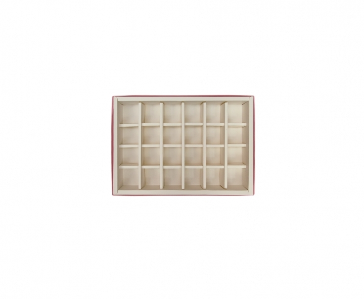 CAJA PAPEL RECTANGULO C/ VISOR 5P (16X24X4) BLANCO/ROSADO
