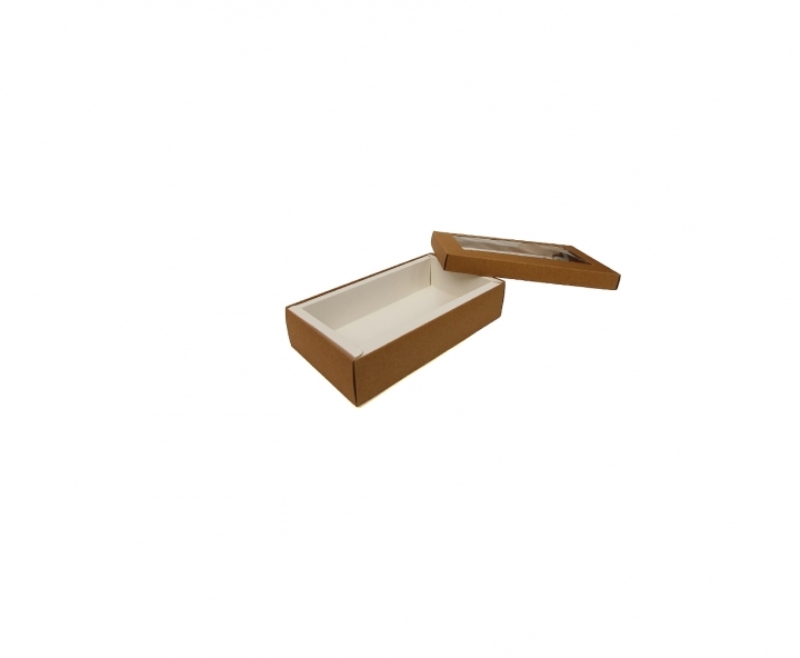 CAJA PAPEL RECTANGULO C/ VISOR 5P (10X18X4) BLANCO/NATURAL
