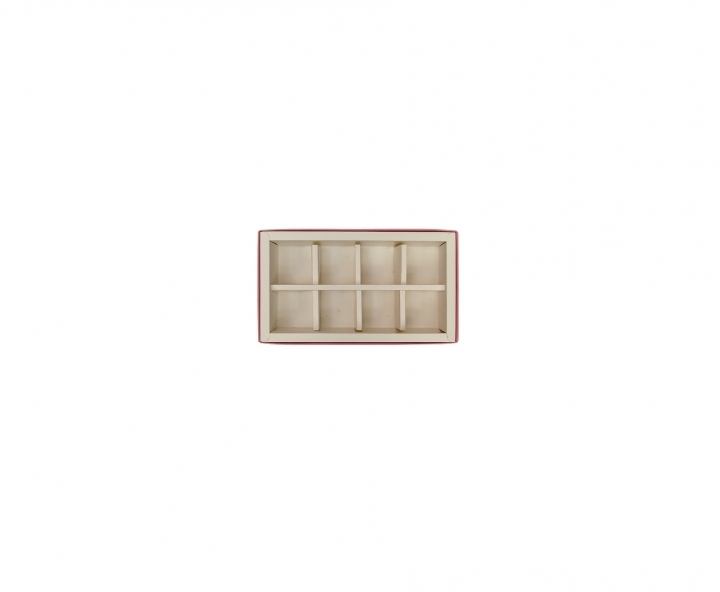 CAJA PAPEL RECTANGULO C/ VISOR 5P (10X18X4) BLANCO/ROSADO