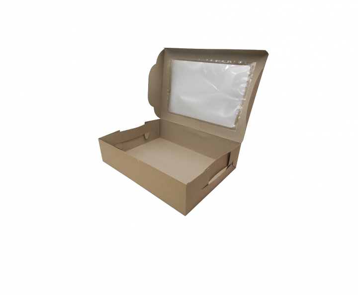 CAJA PAPEL RECTANGULO C/ VISOR 5P (32X25X8CM) NATURAL