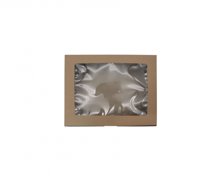 CAJA PAPEL RECTANGULO C/ VISOR 5P (32X25X8CM) NATURAL